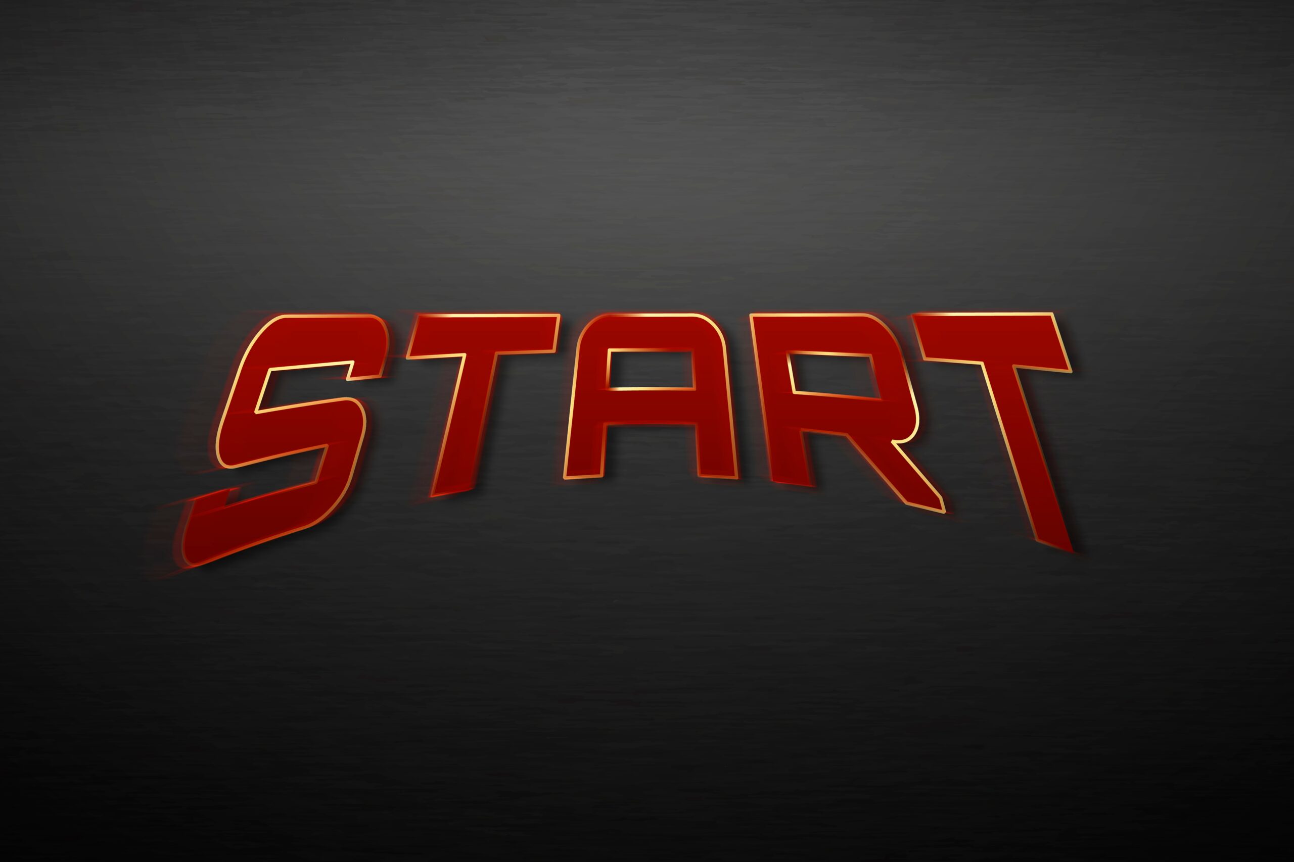 Start text in red superhero typography illustration